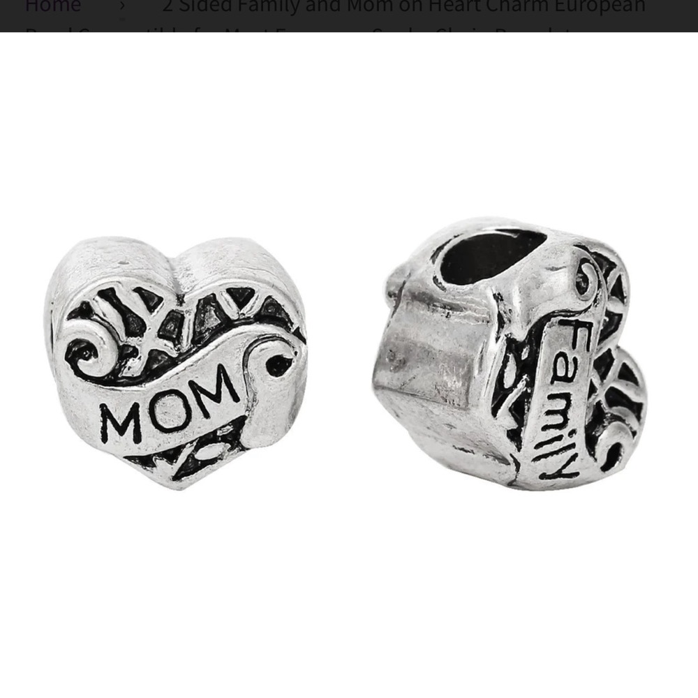 Mom & Family 2 sided Charm 2 Charms Read Description!